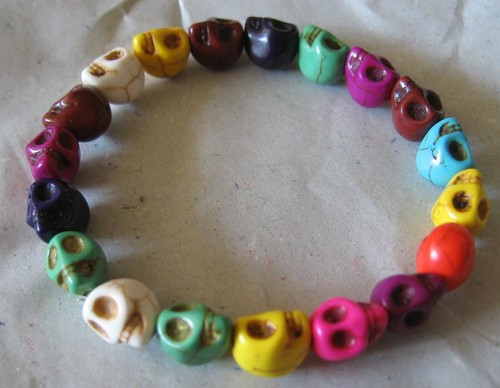 Schädel surferarmband bunt - schädel,