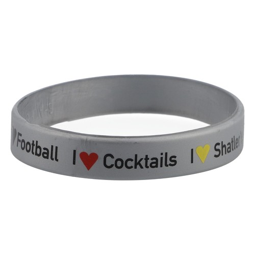 Shatlers armband gummi grau i - gummi,