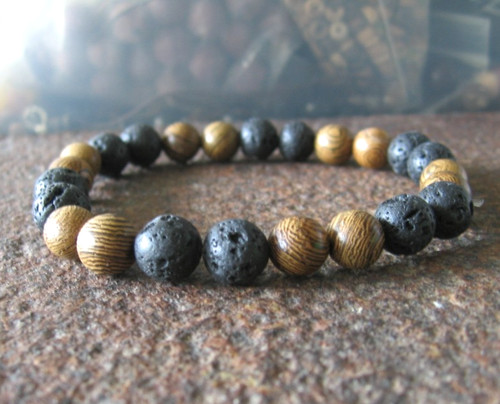 Surferarmband lava holz - surferarmband,
